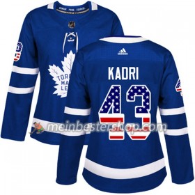 Toronto Maple Leafs Nazem Kadri 43 Adidas 2017-2018 Blau USA Flag Fashion Trikot Authentic - Dame
